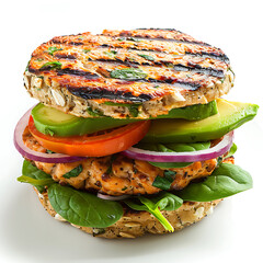 Grilled Chicken Sandwich with Avocado, Tomato, and Spinach