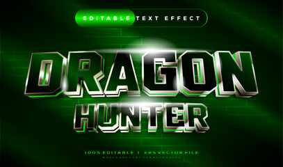 dragon hunter 3d vector text effect with modern style design