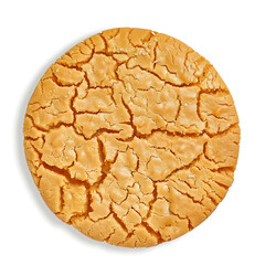 Circular Cracked Cookie with Golden Brown Surface