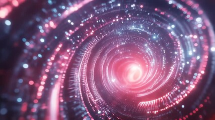 Abstract swirling light tunnel with vibrant colors and glowing stars - Powered by Adobe
