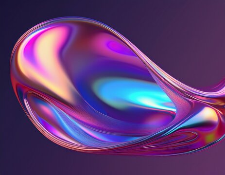 holographic liquid metal abstract 3d fluid shape fluid gradient shape for your trendy design chrome metallic bright shape for banners and posters 3d rendering