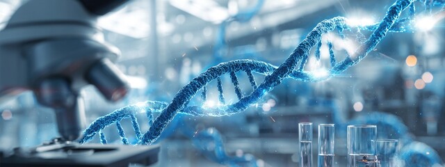 DNA helix in a science laboratory