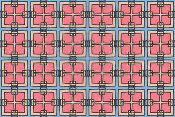 Seamless Design Luxury Tile Wallpaper Graphic Fabric Endless Interior Visual Symmetric Art Perspective Textile Shape Geometric Fashion Template Texture Background Digital Cloth Decoration Pattern.