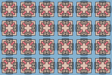 Seamless Design Luxury Tile Wallpaper Graphic Fabric Endless Interior Visual Symmetric Art Perspective Textile Shape Geometric Fashion Template Texture Background Digital Cloth Decoration Pattern.