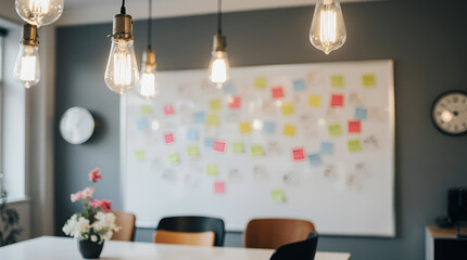 A Contemporary Office Setting Fostering Creative Concepts, Ideal for Collaborative Brainstorming and Innovative Idea Generation in a Modern Workspace.