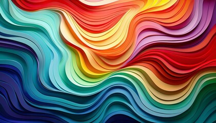Obraz premium seamless colorful wavy paper layers background