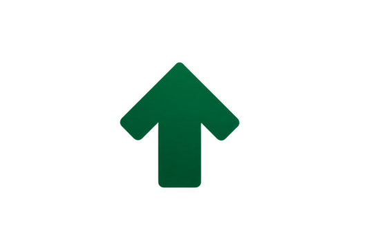 A green arrow pointing upwards