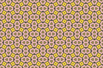 Seamless Fashion Digital Textile Art Cloth Template Tile Decoration Design Shape Luxury Interior Geometric Fabric Texture Wallpaper Endless Visual Background Perspective Graphic Symmetric Pattern.