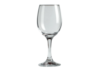 A wine glass is sitting on a white background
