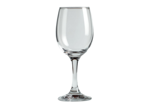 A wine glass is sitting on a white background