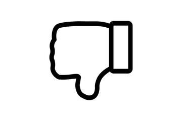 It features a hand with the thumb pointing downward, commonly used to represent disapproval, negative feedback, or a "dislike" action in user interfaces or social media.