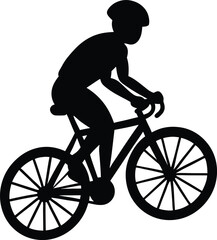 Obraz premium silhouette of a man riding a bicycle