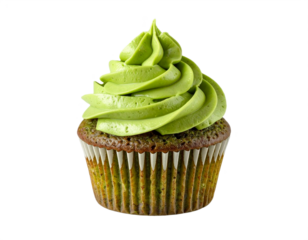Indulgent green tea cupcake with creamy frosting, a delightful treat for any occasion