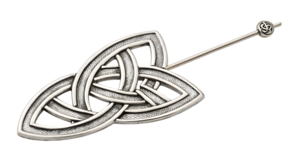 Elegant silver Celtic knot brooch brings timeless style to any outfit, symbol of heritage
