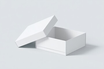Empty white box, lid open
