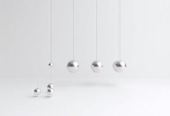 Silver balls hanging on strings