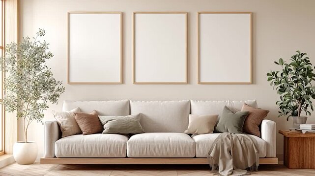 A beautifully designed modern home decor. Mockup frame for Wall art poster print mock-up
