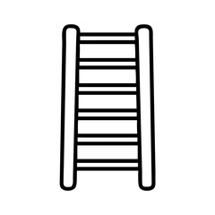 Isolated outline ladder vector illustration for construction equipment and home improvement use