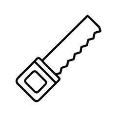 Hand saw outline icon for woodworking carpentry diy projects construction and home improvement needs
