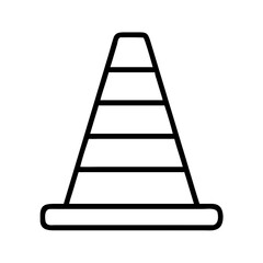 Traffic cone icon vector illustration, road construction cone, safety cone icon, warning cone, outline 90