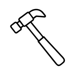 Hammer outline icon vector illustration, construction tool, repair equipment, handyman supplies, diy project