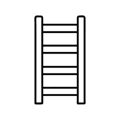 Isolated black and white ladder illustration for construction access and home improvement projects