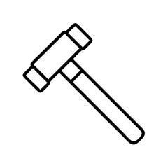 Isolated outline rubber mallet tool icon vector illustration for construction and repair jobs