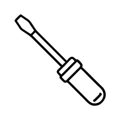 Flathead screwdriver tool vector icon for repair maintenance and construction projects equipment needs