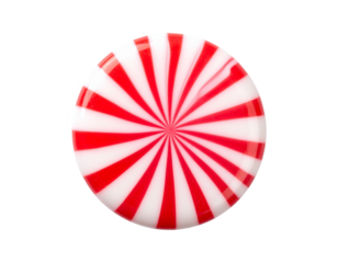 Vibrant red and white striped peppermint candy offers a refreshing sweet treat