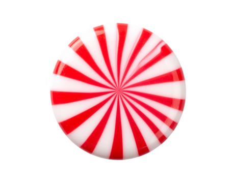 Vibrant red and white striped peppermint candy offers a refreshing sweet treat