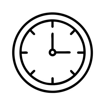Clock icon time management deadline appointment schedule hour minute second vector graphic 3pm