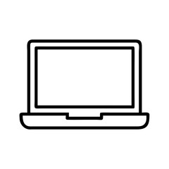 Laptop computer vector icon illustration for technology and business design projects isolated art work