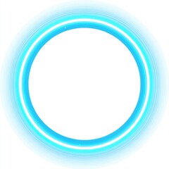 Light blue neon circle frame