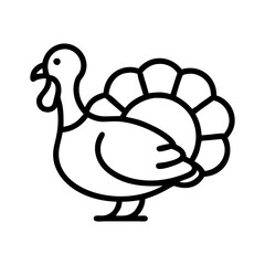 Isolated thanksgiving turkey outline illustration vector drawing for holiday celebration and design projects