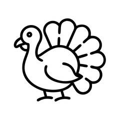 Turkey outline drawing vector illustration for thanksgiving day holiday celebration clip art