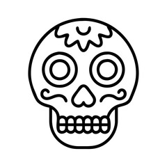 Sugar skull vector illustration for day of the dead dia de los muertos halloween celebration art