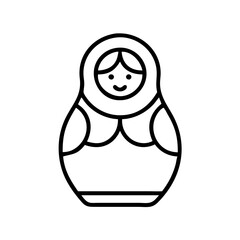 Isolated matryoshka doll vector illustration russian nesting doll babushka doll souvenir toy art icon