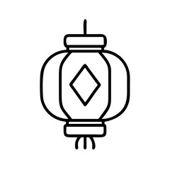 Chinese new year lantern vector illustration traditional asian decoration outline drawing for design and art