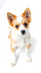 Obraz premium Adorable Cute Dog on Clean White Floor 