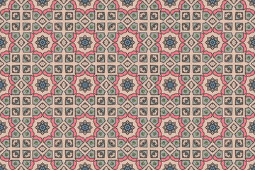 Seamless Symmetric Cloth Wallpaper Art Geometric Visual Graphic Digital Tile Fashion Fabric Texture Decoration Shape Interior Luxury Template Endless Background Textile Perspective Design Pattern.