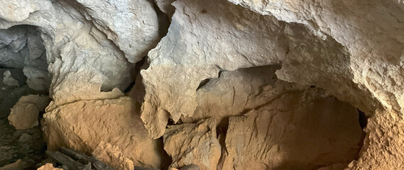 rock walls in the cave
