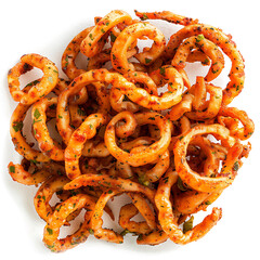 Crispy Spiral Fries with Seasoning and Herbs
