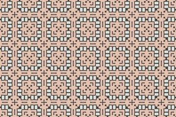 Seamless Symmetric Cloth Wallpaper Art Geometric Visual Graphic Digital Tile Fashion Fabric Texture Decoration Shape Interior Luxury Template Endless Background Textile Perspective Design Pattern.