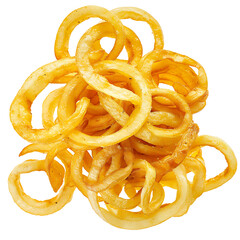 Golden Spiral Potato Chips in a Pile
