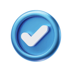Blue circle with white checkmark symbol approval