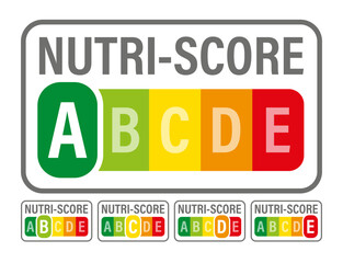 Nutri-Score Full Set – A to E Color Coded Labels