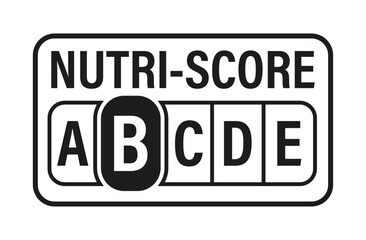 Nutri-Score B Grade – Black and White Food Label