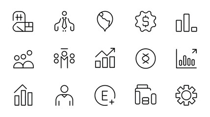 Fototapeta premium Business and finance icons with graphs people and dollar sign charts