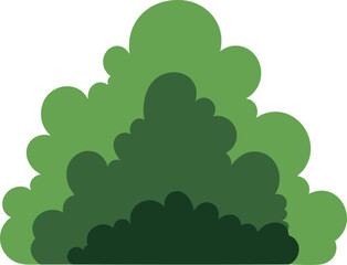 Obraz premium Green Bush Vector Illustration with Layered Shades of Green for Landscape and Garden Design Elements 