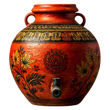 PTR Handmade Clay Water Pot| Earthenware Pot for Storing Water Without lid | mitti ka Matka| pani ka ghada| matki (with tap, 18 Litre) --v 7.0 --s 250